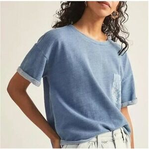 Anthropologie Pilcro and the Letterpress Sutton Cropped Tee Top Small Casual